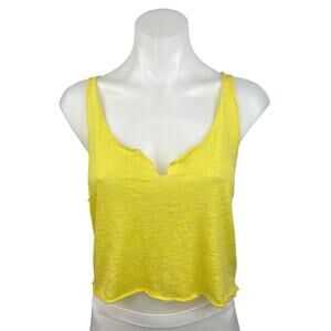 Project Social T Loves Urban Outfitters Yellow Scoop Neck Boxy Tank Top Size S